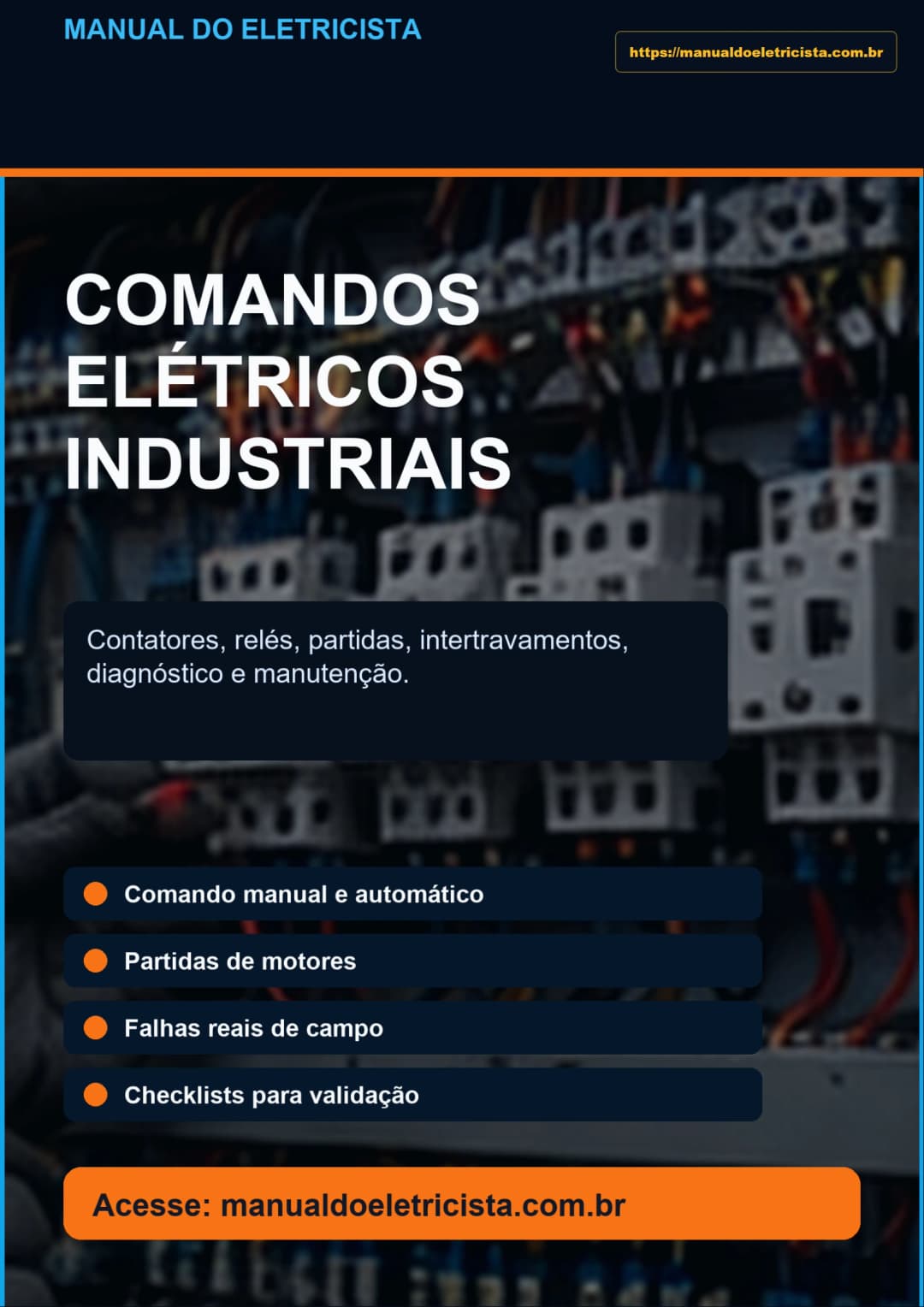 Capa do ebook Comandos Elétricos Industriais - Do zero ao profissional